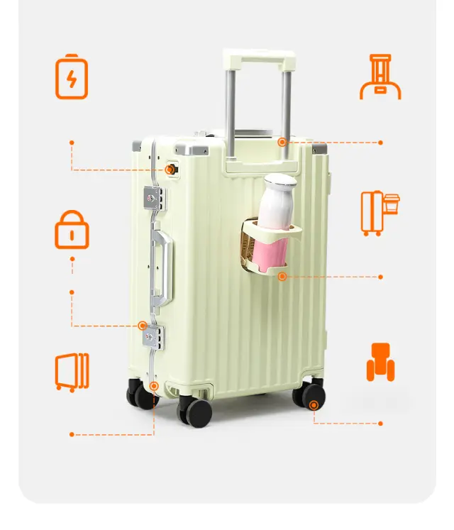 Βαλίτσα χειραποσκευή καμπίνας Bopai 33-859208/50cm ροζ χρυσό - Small 3