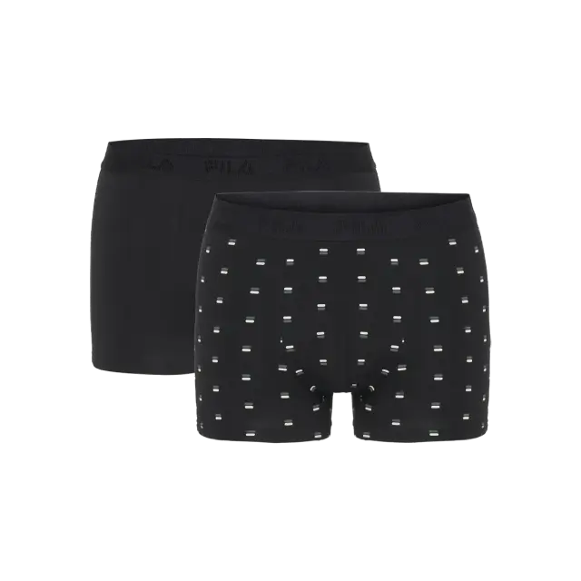 FILA Ανδρικό Boxer Elastic Band - Διπλό Πακέτο, Χρώμα Μαύρο - XL