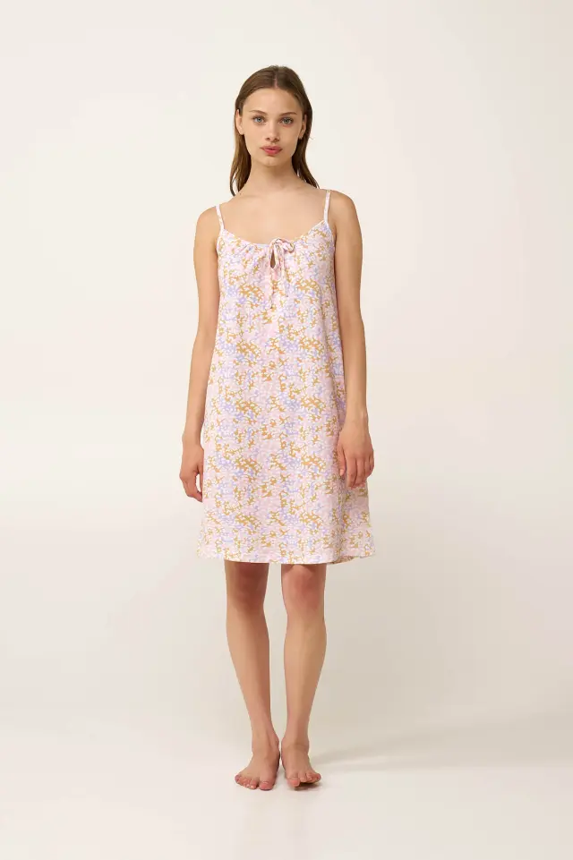 Βαμβακερό Νυχτικό με Τιράντες Vamp 24301 LILLA PASTEL