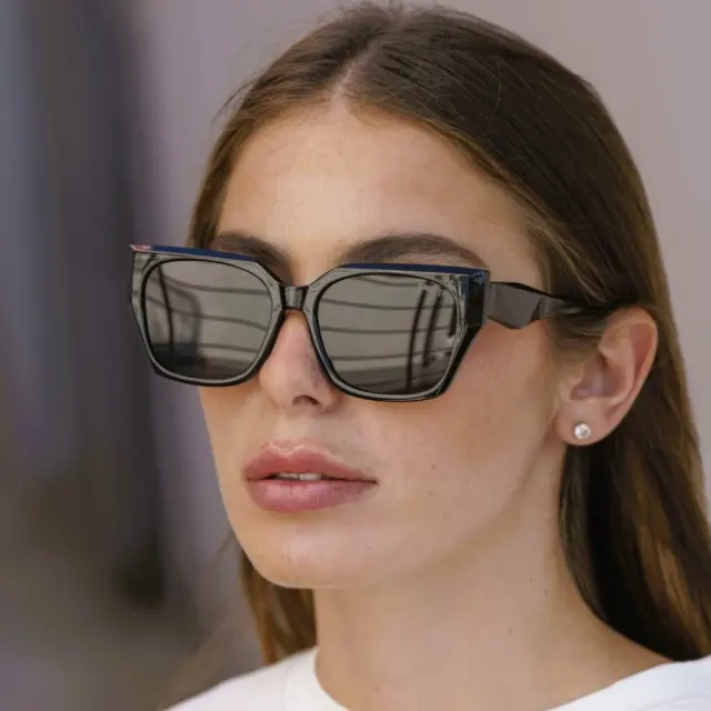Ghetto Cat Eye Sunglasses L Black Frame For Women 2