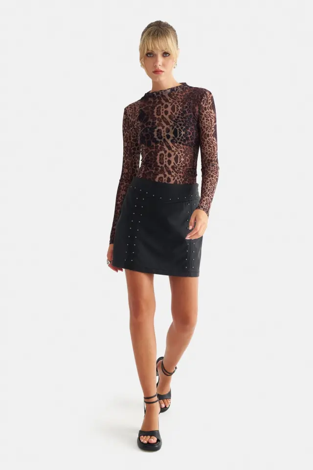 Attrattivo Κορμάκι animal print Καφέ 2