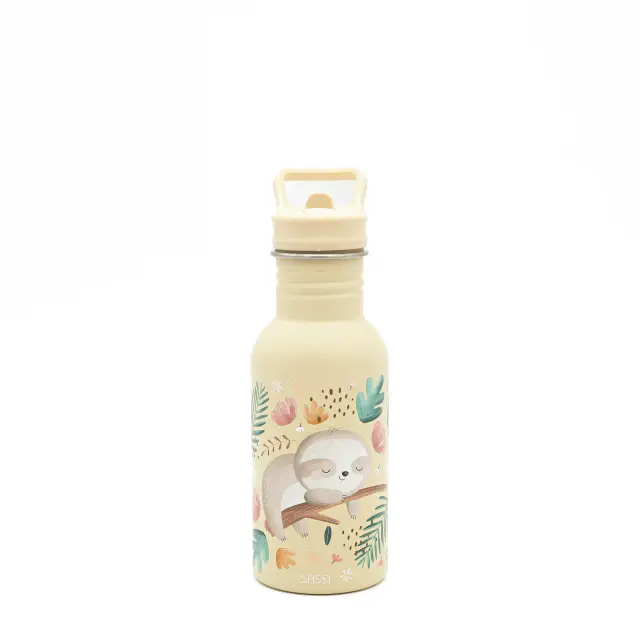 Sassi Ανοξείδωτο Παγούρι με Καλαμάκι 500ml Gnawy The Sloth