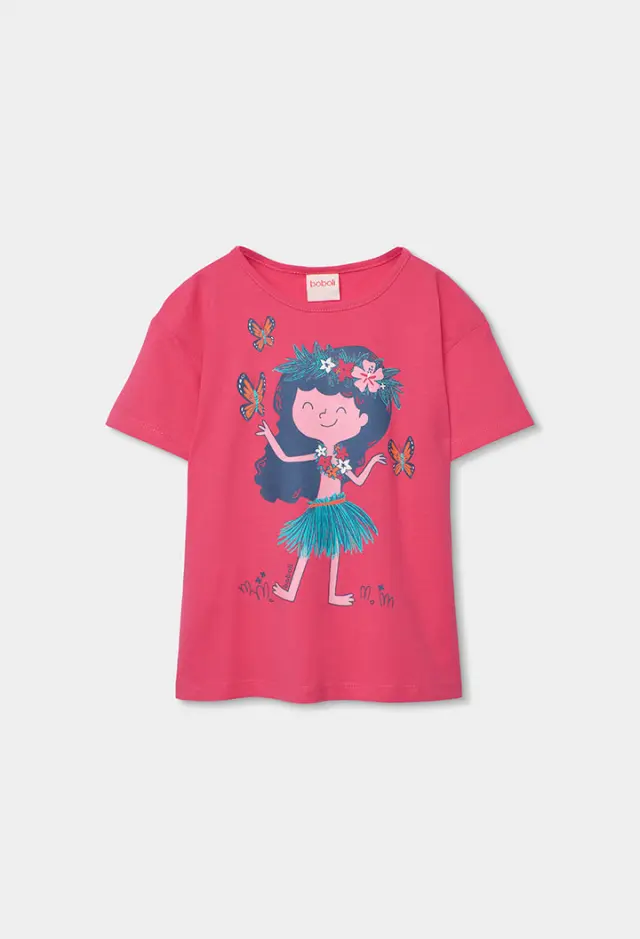 Boboli Knit t-shirt με τύπωμα για κορίτσι 493028-3826
