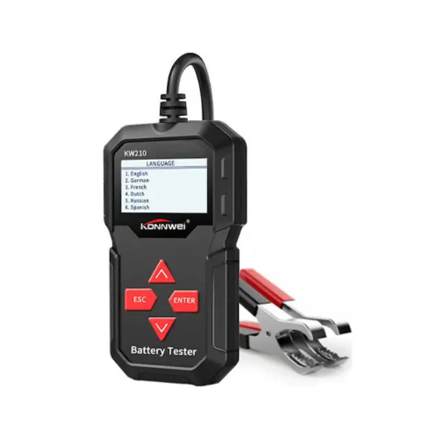 Konnwei KW210 Ψηφιακό Battery Tester με Κροκοδειλάκια 12V 220AH 2