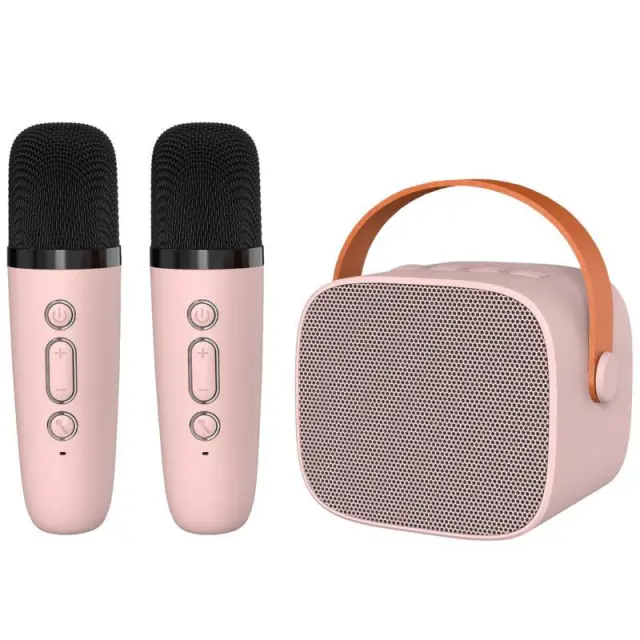 Φορητό Ηχείο Bluetooth Blavec WS-07 Karaoke Party με 2 Μικρόφωνα 5W Ροζ N71054