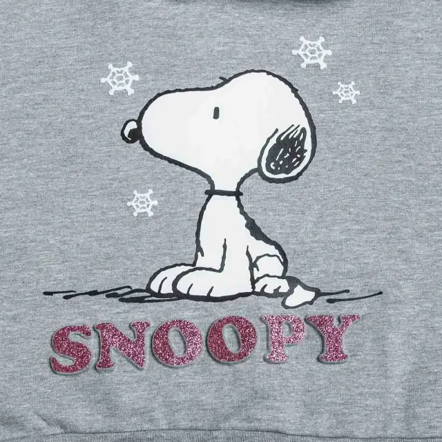 Μπλούζα φούτερ Snoopy με ανάγλυφα glitter στοιχεία 2
