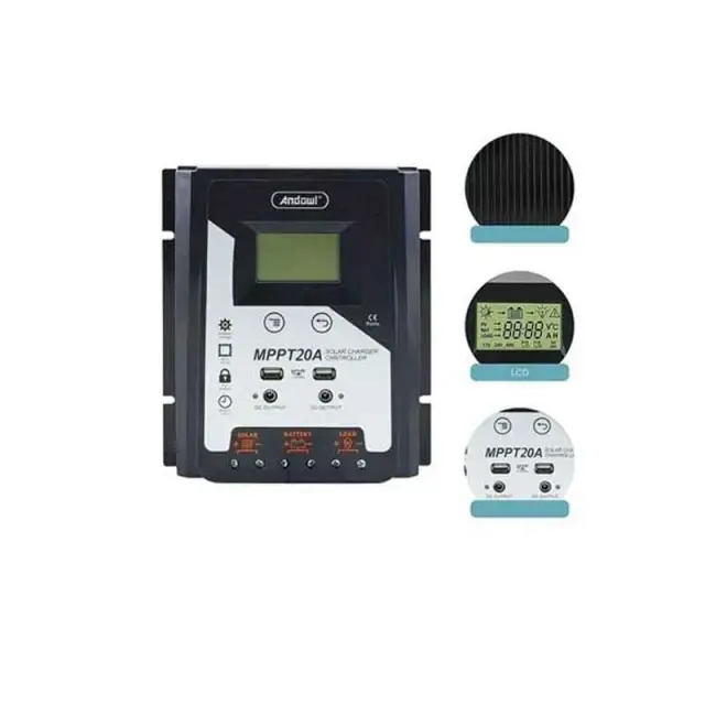 Andowl Ρυθμιστής φόρτισης φωτοβολταϊκών 30Amber MPPT 20A - Solar Charge Controller 075881 3
