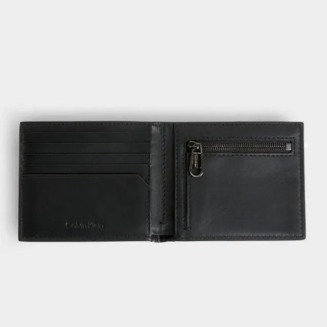 Calvin Klein - Ανδρικό Δερμάτινο Πορτοφόλι Modern Bar Bifold 5Cc W/Coin K50K510889-BAX Μαύρο 3