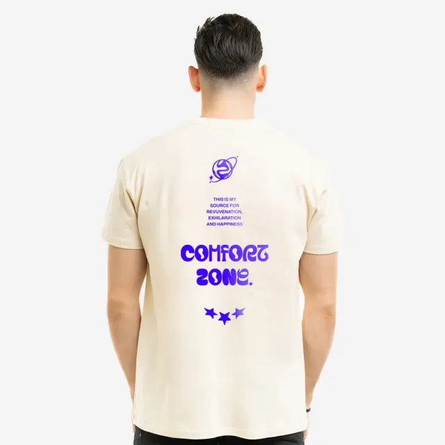 T-shirt Noshame® Off-white με τύπωμα Comfort Zone - 132532 - XXL