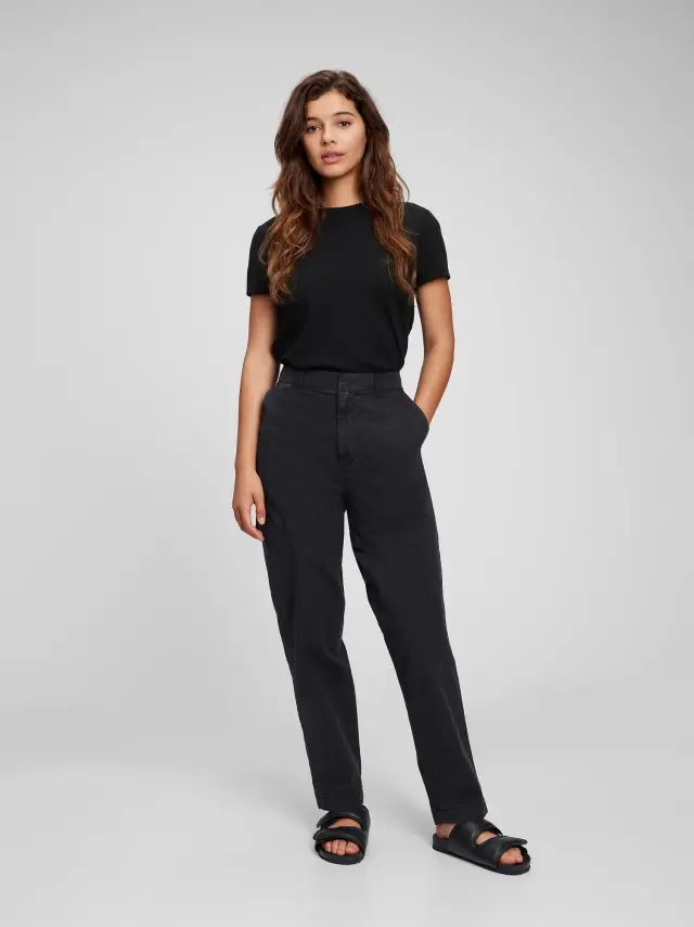 Μαύρο Straight Up Khaki Παντελόνι με Washwell black - 0