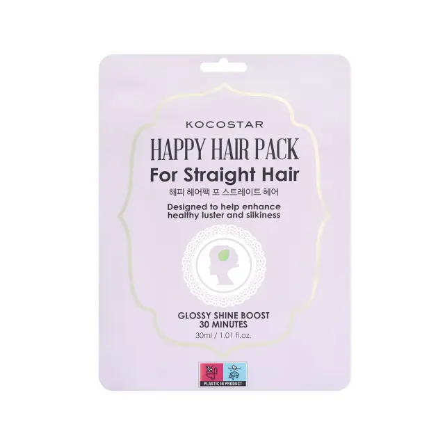 Kocostar Happy Hair Pack For Straight Hair Μάσκα για ίσια μαλλιά, 1 σκουφάκι