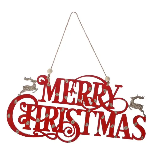 Κόκκινο ξύλινο merry christmas 40x20cm Iliadis 81671