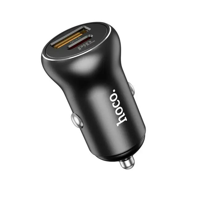 Hoco Φορτιστής Αυτοκινήτου 30W με Θύρες USB-A, USB-C Χωρίς Καλώδιο Μαύρο NZ5 2
