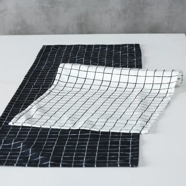 Τραβέρσα Λευκό/Μαύρο 100% Polyester 140x40cm Σε 2 Χρώματα 2
