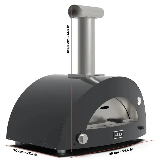 Φούρνος Υγραερίου Alfa Moderno 2 Pizze Hybrid Antique Grey - ALFA 3