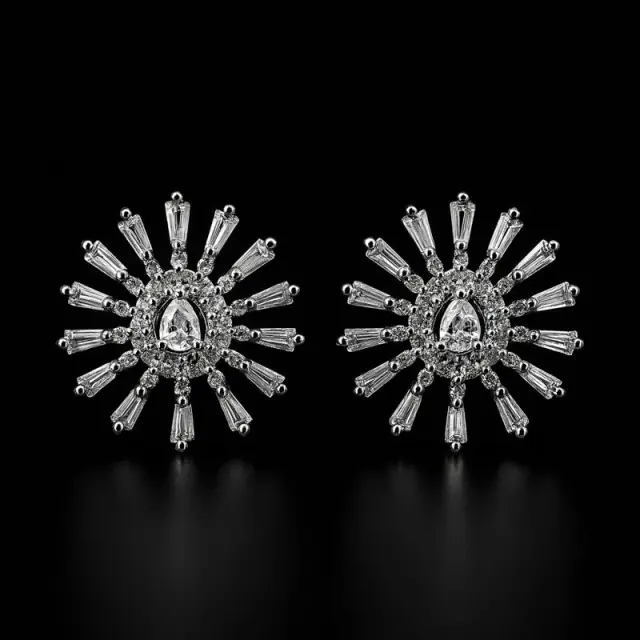 Ghetto Sunburst Stud Earrings in Stainless Steel 3