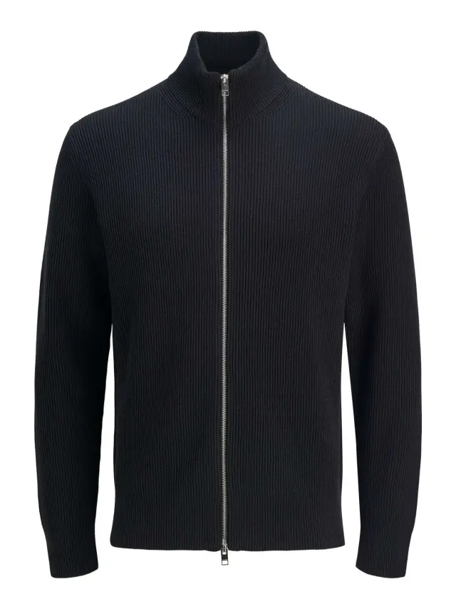 JJEPERFECT KNIT ZIP CARDIGAN SN Black