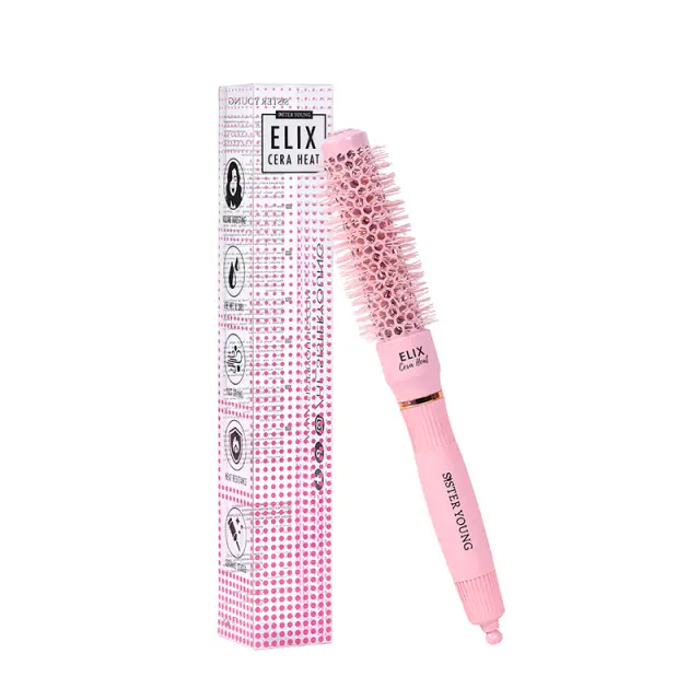 Sister Young Round Hair Brush Elix Cera Heat Pink 25mm