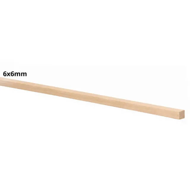 Ξύλο Μπάλσα Ράβδος Τετράγωνη 6x6mm - 100cm - 1τεμ (Εύθραυστο-Παραλαβή απ'το Κατάστημα)