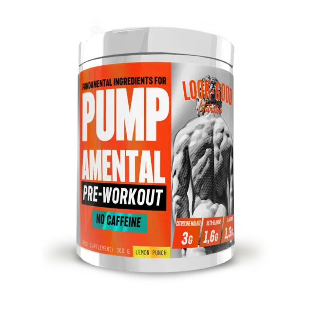 Pumpamental- PRE WORKOUT NO Caffeine(300g) - Look Good (Lemon Punch)