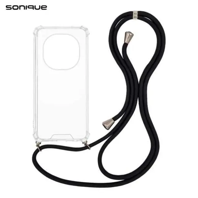 Θήκη Σιλικόνης με Κορδόνι Sonique Armor Clear Xiaomi Redmi Note 15 Pro 5G Μαύρο