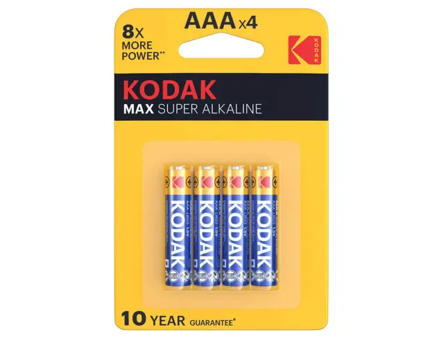 4 Kodak Max Alkaine Super AAA Lr03 Batterien Blister 1.5v (1001568)