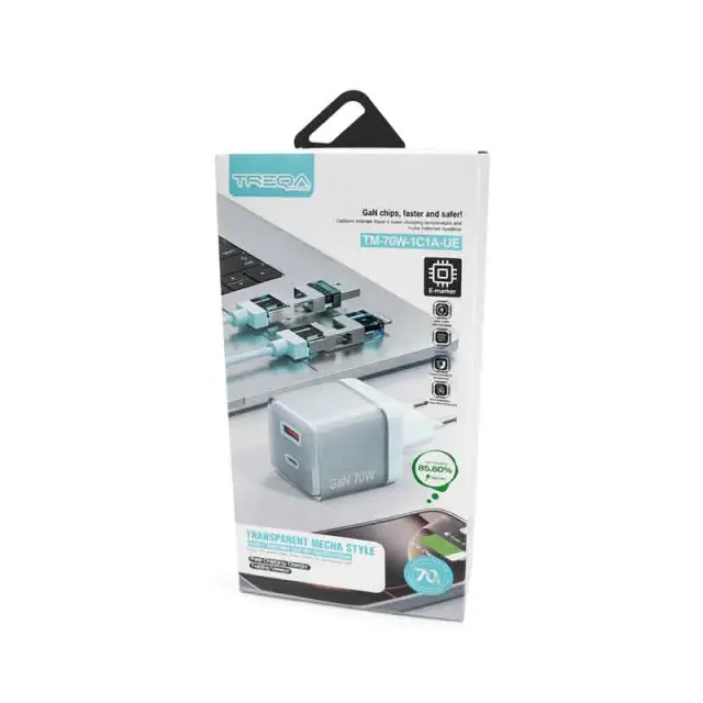 Treqa Φορτιστής με Καλώδιο 4-σε-1 70W GaN 1A+1C - 70W GaN 1A+1C Fast Charging Charger with 4-in-1 Cable 017194 3