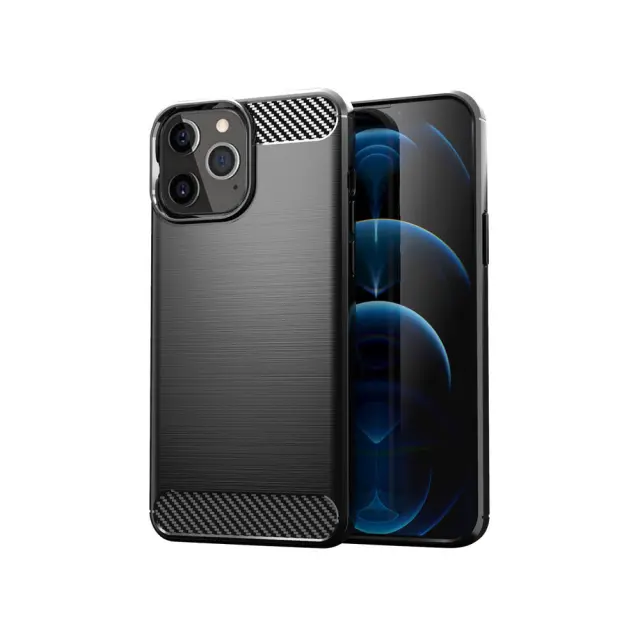 Powertech MOB-1549 Carbon Case Apple iPhone 12 Pro Max Black