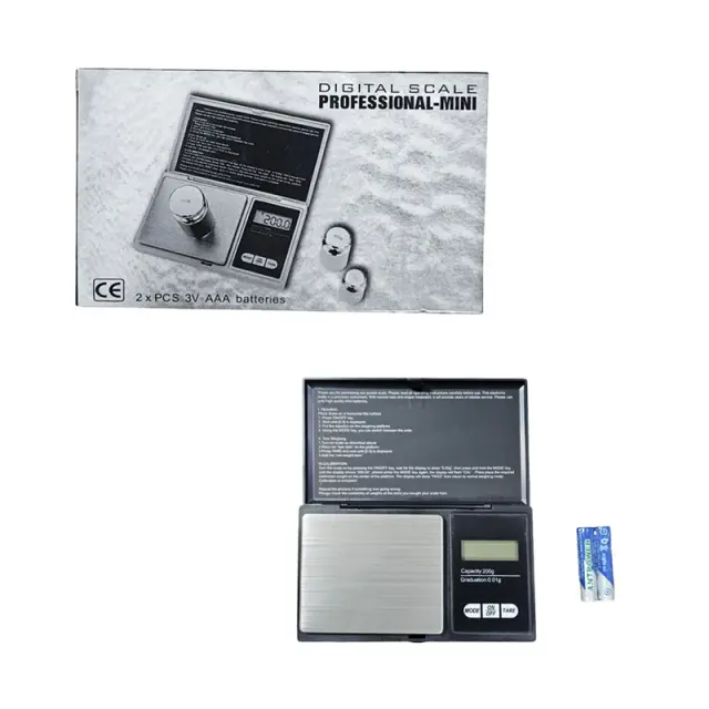 Mini Ψηφιακή Ζυγαριά 200gr x 0.01g - Digital Scale Professional Mini 010058 3