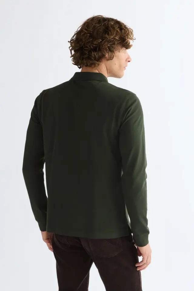 Wrangler Ανδρική Pique Polo Mπλούζα 112386873 – Khaki - XXL 2