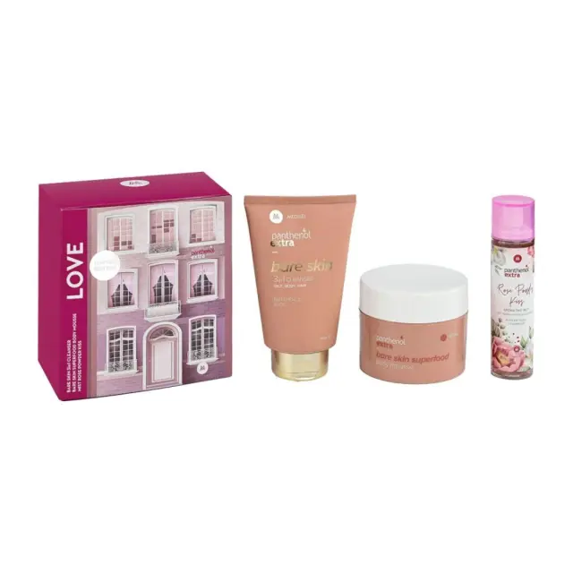Panthenol Extra Promo Love με Bare Skin Superfood Body Mousse 230ml, 3in1 Cleanser 200ml & Mist Rose Powder Kiss 100ml