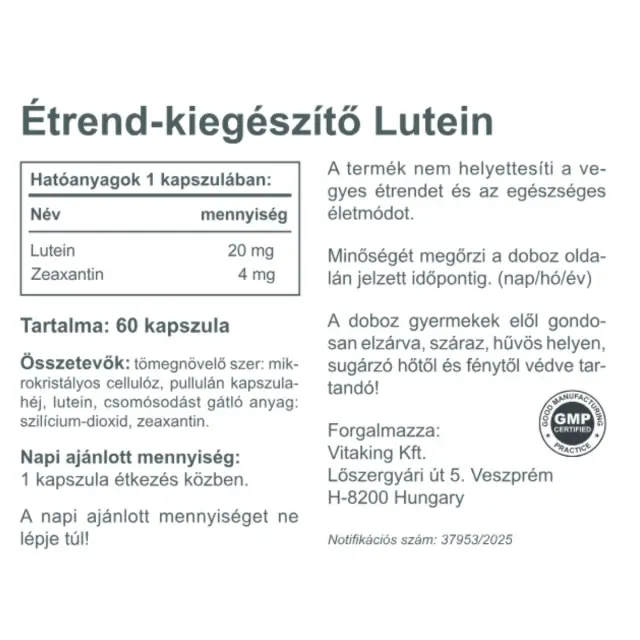 Vitaking Lutein 20 mg + 4 mg Zeaxantin 120 Capsules 2