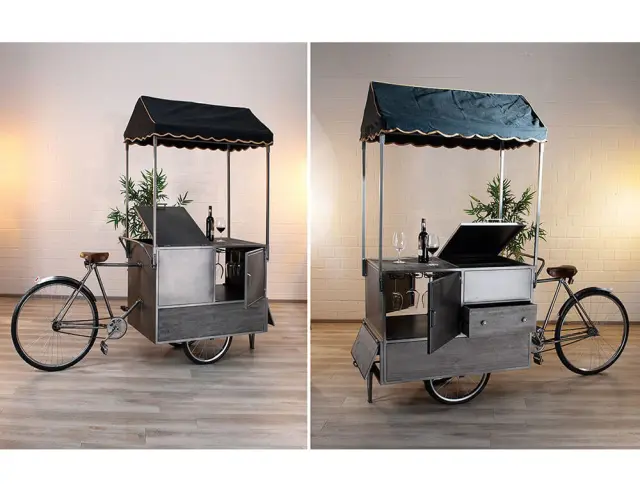 Μεταλλική κονσόλα & Wine Βar Sales Bike (84220) με τέντα και διαστάσεις 215x60x205cm 84220 2