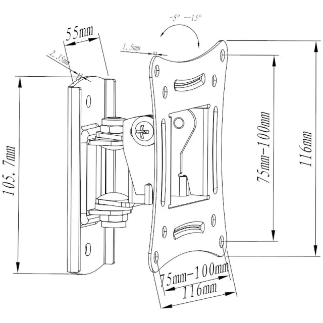 Βάση Τηλεόρασης 10"-27" Vesa 100x100 OSIO OSM-1027 2