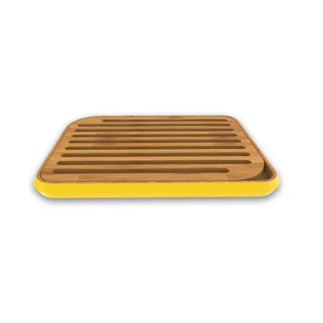 Pebbly Επιφάνεια Κοπής Ψωμιού από Bamboo 35x25cm Yellow