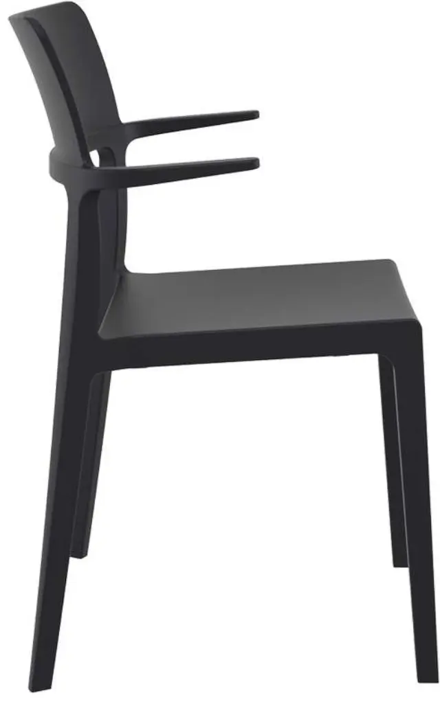 Πολυθρόνα Στοιβαζόμενη PLUS Μαύρο PP 58x55x84cm 3