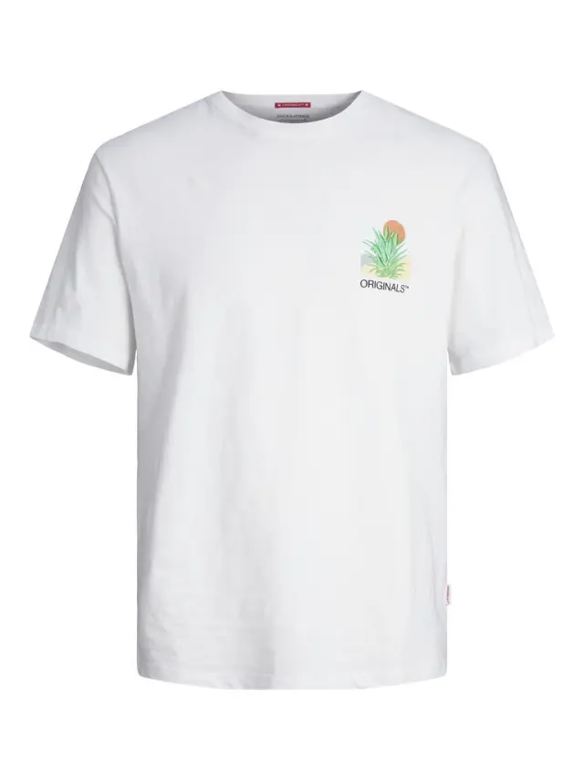 JORARUBA CHEST EMB TEE SS CREW NECK bright white - XXL