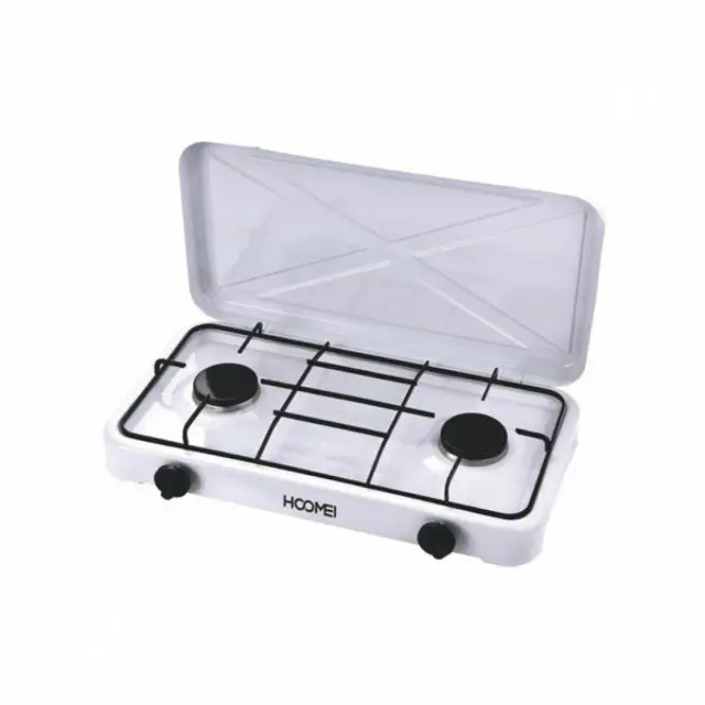 Hoomei HM-562Τ Επιτραπέζια Εστία Υγραερίου Διπλή Λευκή