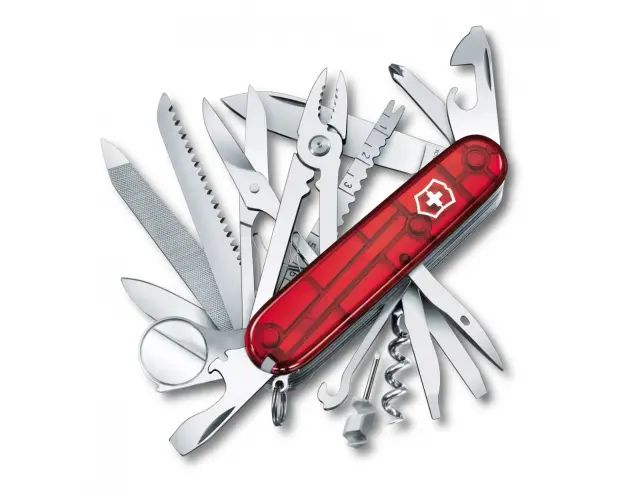 Ελβετικός Σουγιάς Victorinox Champ με 33 λειτουργίες και μήκος 9.1cm - Red Transparent1.6795.T 2
