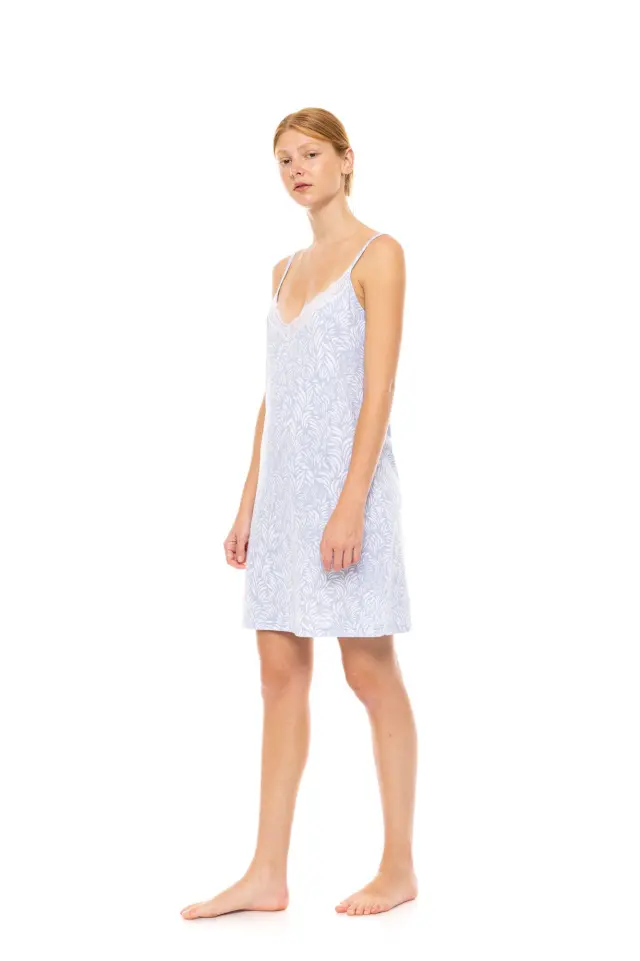 S1494 - Type - NIGHTGOWN ICE BLUE FLEUR 2