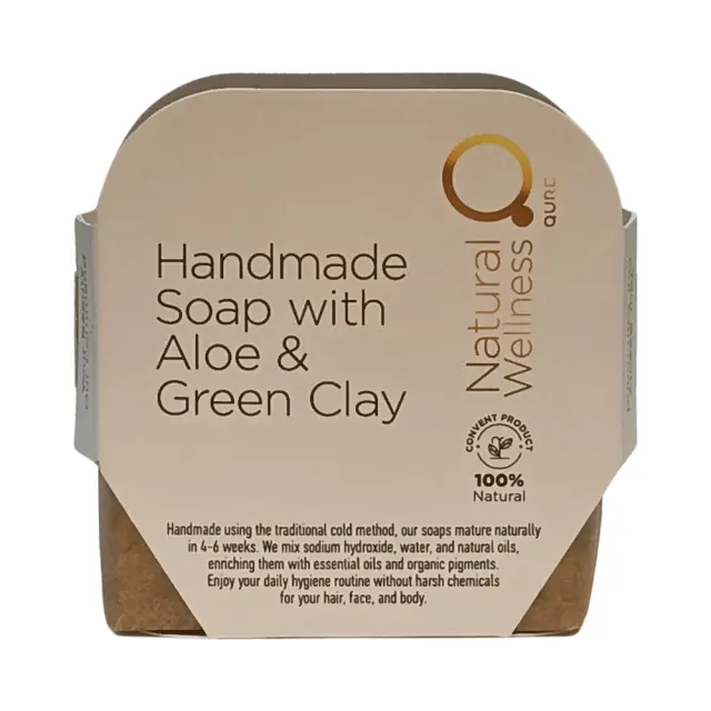 Handmade Soap Aloe and Green Clay 90-110g by Natural Wellness - Χειροποίητο Σαπούνι με Αλόη και Πράσινη Άργιλο ��