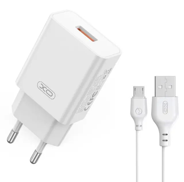 XO L127 USB-A QC18W Φορτιστής Γρήγορης Φόρτισης με Micro Καλώδιο 16.006.0289