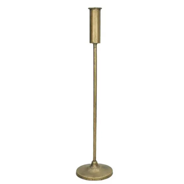 Κηροπήγιο μεταλλικό λεπτό χρυσό 9x9x40cm Homeguru WER-8955 21525