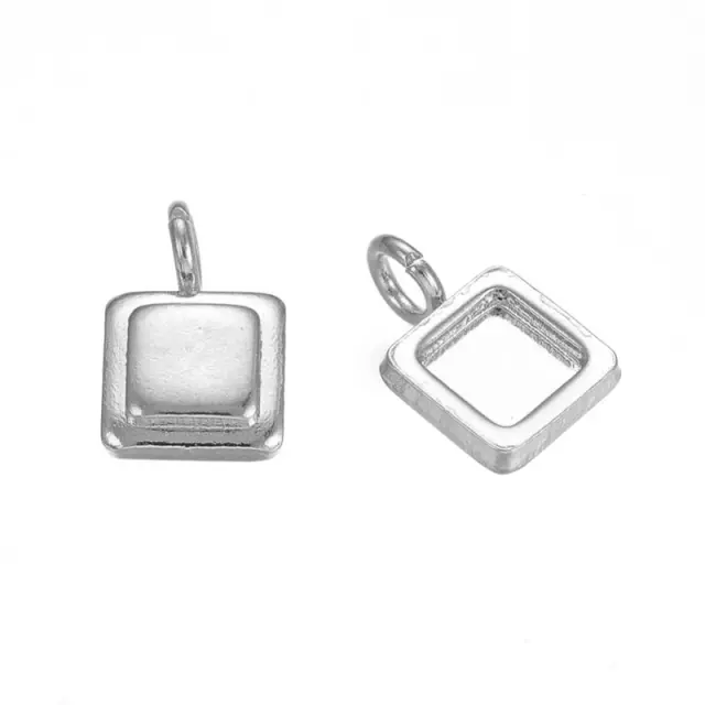Κρεμαστό Καστόνι 9x6x2mm (Καστόνι 4x4mm) Ανοξείδωτο Ατσάλι 304 - 10τεμ