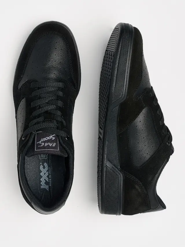 Imac Sneakers Ανδρικό δέρμα/δέρμα Nubuck Μαύρο IMA/351611 BLACK 3