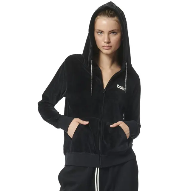 Body Action Velour Hoodie Jacket (071319-01-Black) - Μαύρο