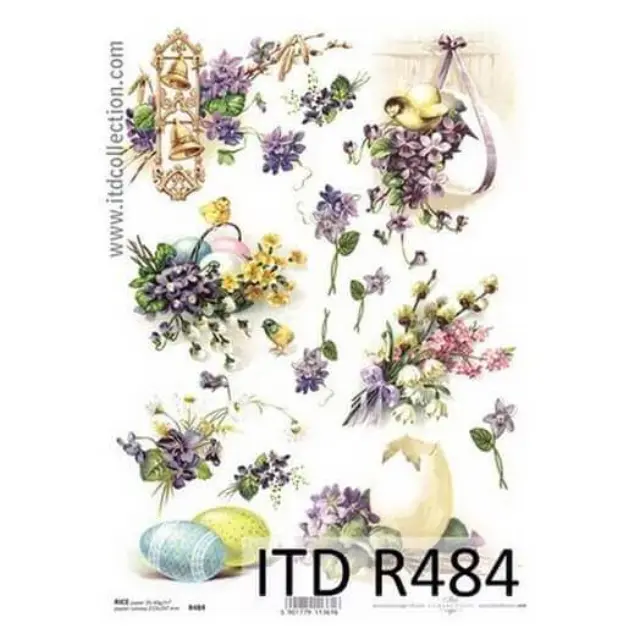 Ριζόχαρτο ITD, 21x29cm, Αυγά και Πασχαλιές, R484