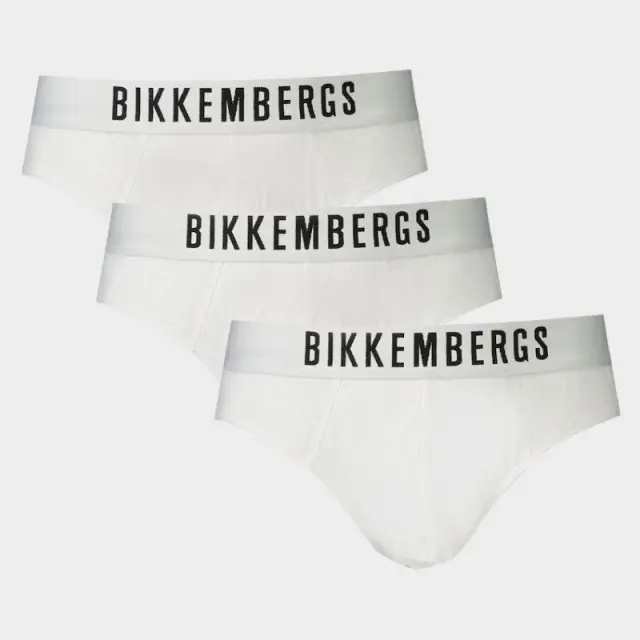 Bikkembergs - Ανδρικά Σλιπ 3Pack BKK1USP10TR-WHITE Λευκό - 2XL