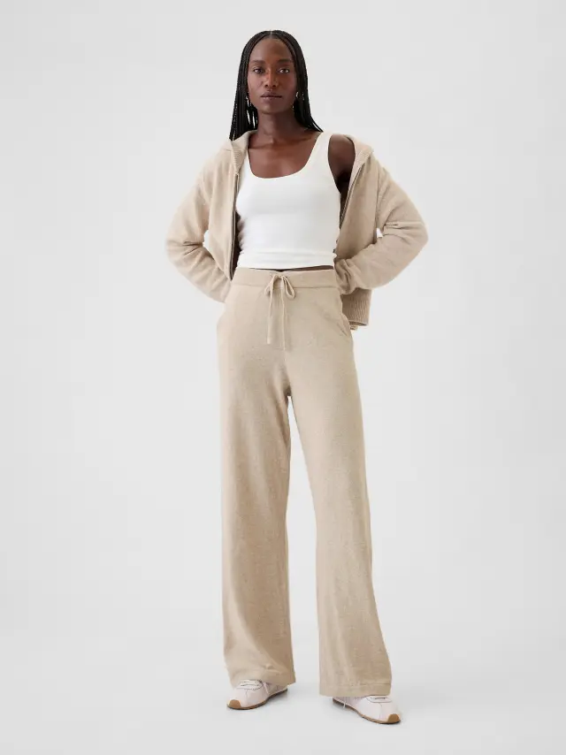 Μπεζ CashSoft Παντελόνι Πλεκτό Cobblestone beige - XL