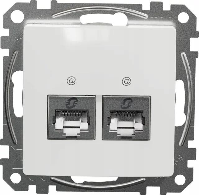 Double DATA Outlet CAT 6 STP, Sedna Design & Elements, RJ45, White
